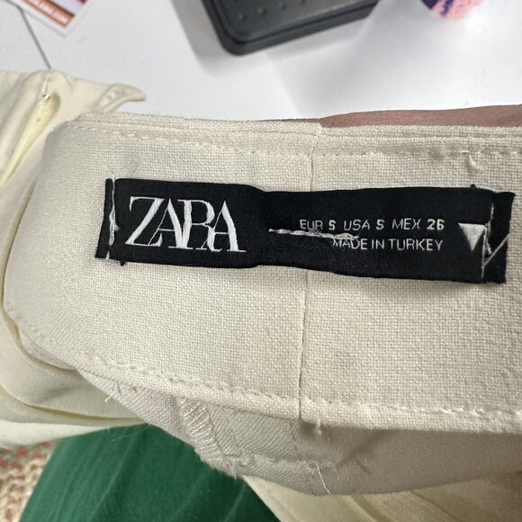 Zara Women's Cream Pants Tapered Leg Size Small - Picture 2 of 5